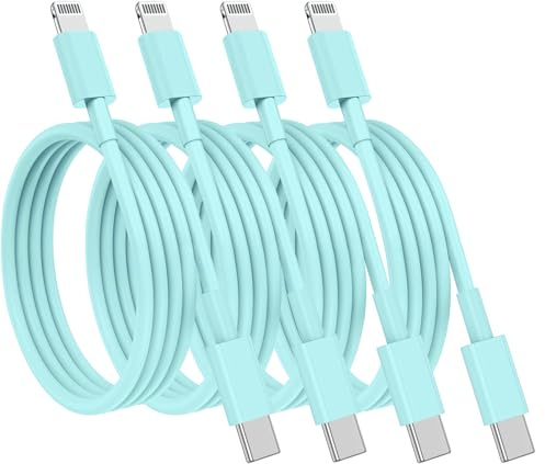 (4pack 1M+2M) USB C to Lightning Cable Apple MFi Certified,iPhone Fast Charger Cable USB-C Charging Cord for iPhone 14/13/12/14 Pro Max/12 Mini/11/11PRO/XS/Max/XR/X/8Plus/iPad-Green
