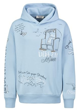 Eight 2 Nine Damen Hoodie Kapuzenpullover Allover Küstenprint