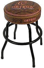 Ortega Guitars gepolsterter Stage Hocker – für Bühne, Bar, Studio, Showroom – 61cm Höhe – Vintage Brown (OBS24V2)