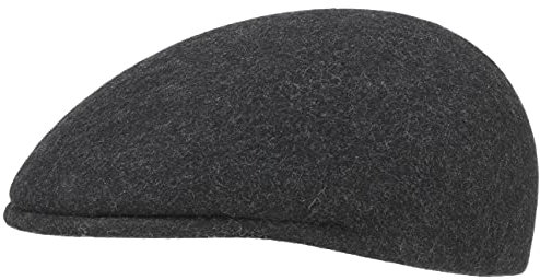 Lipodo Flatcap Filz Herren - Schiebermütze Made in Italy - Schirmmütze aus Wollfilz - Mütze mit 3 cm Schirmlänge - Flat Cap Herbst/Winter - Herrenmütze anthrazit XL (60-61 cm)