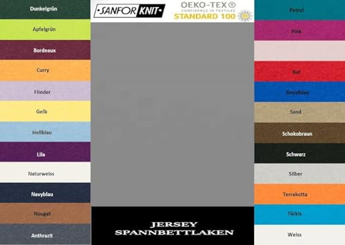 EXKLUSIV HEIMTEXTIL Jersey Spannbettlaken 180-200 x 200 cm Grau