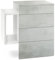 Vladon Nachttisch Queens, Made in Germany, Nachttischschrank mit 2 Schubladen und 1 seitlichem Fach zur Wandmontage, Weiß matt/Beton Oxid-Optik (60 x 63 x 36 cm)