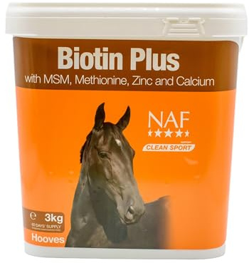 NAF Biotin Plus 3kg High Strength Hoof Supplement for Horses | High-strength hoof supplement with biotin, methionine, zinc & calcium to support hoof growth and horn quality
