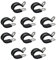 Pipe Clamps 18mm Stainless Steel, Rubber Lined P Clips Metal Conduit Cable Clamp Set Plumbing Hose Clamps Pack of 10 Pipe Clip Black