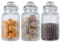 ORNAMI Ribbed Glass Storage Kitchen Jar with Airtight Lid (1.4L, Set of 3)