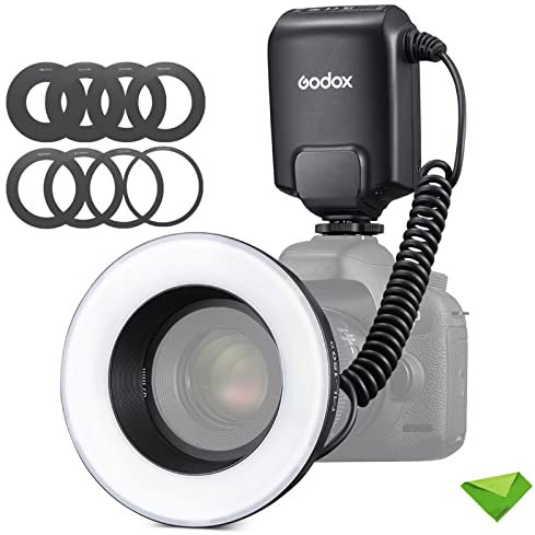 Godox ML-150II ML150II Makro-LED-Ringblitz Speedlite GN12 5800K±200K für Sony Canon Nikon Fuji Olympus Panasonic DSLR-Kameras für Videoproduktion, Tier- und Pflanzenfotografie