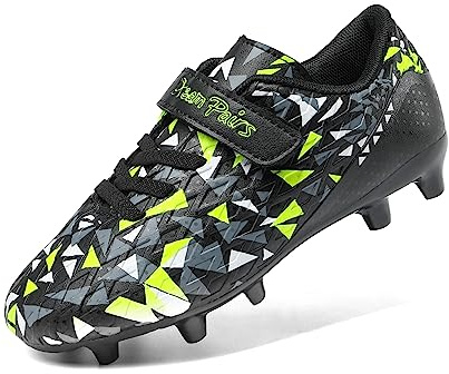 DREAM PAIRS Fußballschuhe Jungen Mädchen | Kinder Fußballschuhe für kleine und große für Rasenplatz weicher Naturrasen Riemen-Design Atmungsaktives Innenfutter