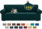 XINEAGE Sofabezug 4 Sitzer, High Stretch Sofaüberwurf für Wohnzimmer, Moderne Sofaüberzug, Jacquard Sofa überzug für Hunde, Haustiere, Rutschfester Sofa Cover (4 Sitzer, Dunkelgrün)