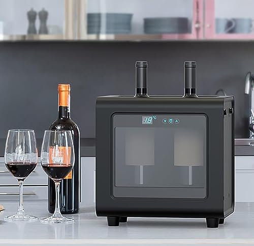 McbeAn Enfriador De Vino Tinto, Enfriador De Vino Eléctrico con Pantalla LED, Control De Termostato Inteligente, para Vino Blanco Tinto, Champán, Cocina, Bar, Vino RV