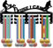 CREATCABIN Skifahren Medaillenhalter Medaillenaufhänger Präsentationsständer Sport Metall Hängende Auszeichnungen Eisen Kleine Halterung Für Wand Zuhause Rennen Laufen Schwarz 29x13cm Weil Ich Es Kann