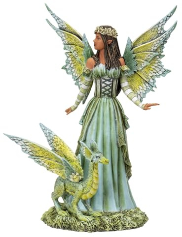 Pacific Giftware Amy Brown Elfen-Figur Jewel of The Forest mit Drache, Sammlerfigur, Fee, Statue