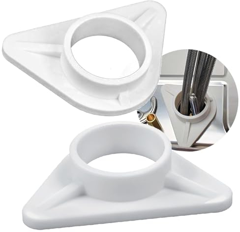 2 Stück Spülenverstärkung Stabilisator für Armaturen auf Edelstahlspülen, Kunststoff Spülbecken Verstärkung mit Ø 36,5 mm innerer Bohrung (Weiß)