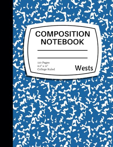Composition Notebook College Ruled: Blue Marble Composition Book - Blue Notebook Journal for School, College, University, Work, Office Supplies - 8.5 x 11 - 110 Pages - Blank Lined Notebook