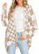 Imily Bela Damen Strickjacken Übergroße Plaid Cardigan Color Block Pullover Batwing Langarm Elegante Pullover Outwear Khaki M