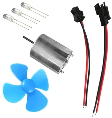Wswqop Mini Generador Eólico Generador de Viento Modelo de Turbina Motor de Viento Miniatura Juguete Ensamblable Educativo DIY Adecuado para Niños Hogares La, Multicolor, mi