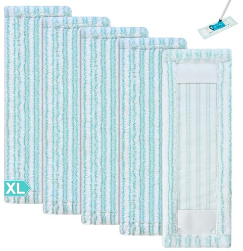Bodenwischer Ersatzbezug, Wischmopp Bezug Kompatibel Mit Profi XL Micro Duo 50CM Wischmopp Wischbezüge Ersatz Mikrofaser Ersatzbezug für alle Böden 5 Stück