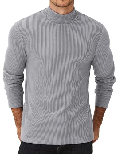COOFANDY T-Shirt Thermique à Manches Longues pour Homme - Demi-Col Roulé, Haut Décontracté et Basique d'hiver, Tailles S-3XL