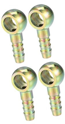 VekAuto Banjo Bolt Hose Barb Fitting/Inner Brake Fuel Line Fitting Adapter for Car Motorcycle/Durable Metal 12mm ID 10mm OD / 4 Pcs Bronze Tone Auto Accessories