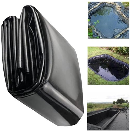 YSPZDQ Liner Piscine, Cascade Bassin Poisson Exterieur Jardin, Bache Noire Agricole, Bâche en Plastique, Protection Soubassement pour la Construction de Bassins, Piscines de Jardin(4x6m)
