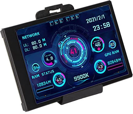 LICAEVEY Portable Monitor, 3.5in IPS USB Mini Screen, CPU Hardware Temperature Monitor Type-C Sub Screen, AIDA64 PC Temperature Display Screen for Computer Case, Displays Computer Network