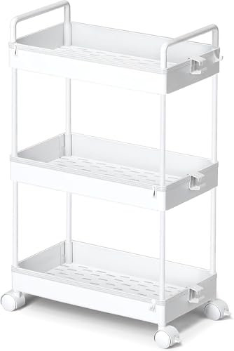 Ph Pro Heat Carrito Auxiliar con Ruedas para Cocina y Baño de Plastico- Carrito de Almacenamiento con Ruedas – Carrito Organizador Manualidades – Frutero de Cocina.