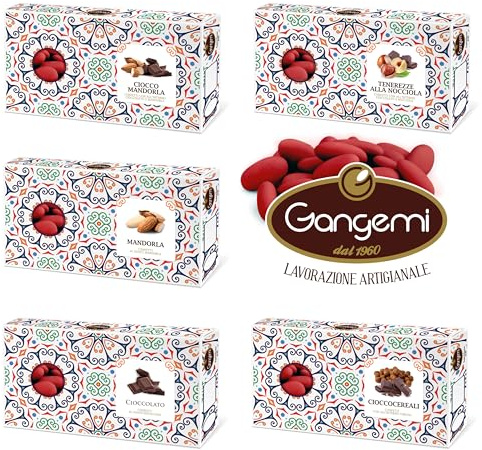 Gangemi Confettata Laurea Rosso - 5 confezioni da 500 g confetti gusti diversi