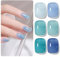 Shining She UV Nagellack Blau, 6 Farben Himmelblau Hellblau Seeblau Transparent Jelly Gel Nagellack Set, Frühling Sommer Gel Nail Polish Soak-Off UV Lack für Anfänger Maniküre Salon, 8ml