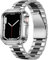 BINLUN Correa de Metal Compatible con Apple Watch Correa 42mm Correa de Acero Inoxidable Mate con Funda de TPU Compatible con iWatch Series 10 para Hombre Mujer(Plata+Negro,42mm)