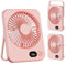 LuJasi Klein Tischventilator USB Leise Ventilator Akku 3600mAh 5 Geschwindigkeiten 180°Einstellbar Tragbarer LED Anzeige Fan Für Büro, Bibliothek, Reise Rosa