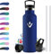 Botella Termica 500ml, Botella Agua Acero Inoxidable Niños Cantimplora Termo con Pajita, Reutilizable, sin BPA, Fácil de llevar, Cantimplora Termica para Niños, Escuela, Adultos, Camping, Gimnasio