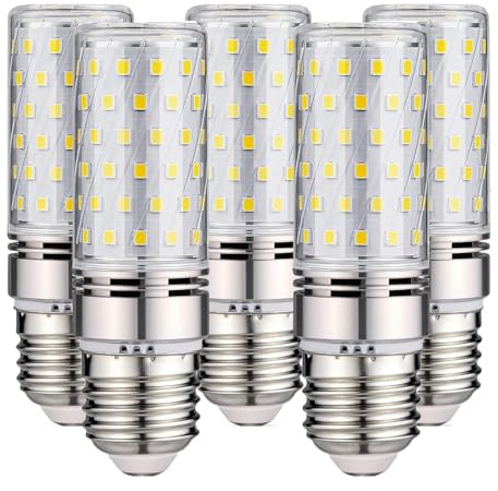 GERUI 5 E27 LED Corn Bulbs, 6000K White LED Bulbs, 16W LED Bulbs to Replace 150W Bulbs, E27 Corn Bottle Small Candle Lighting, Non dimmable, AC 220-240V