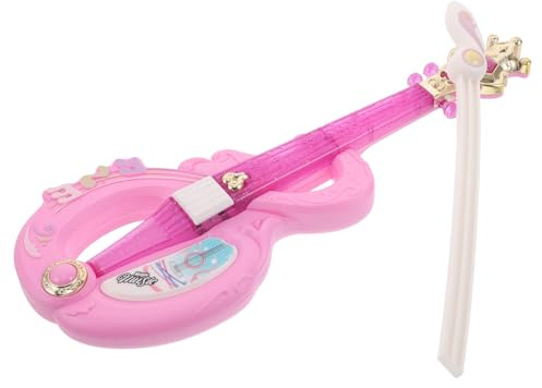 WEKAMOS Violino Giocattolo per Bambini in Plastica Rosa, Leggero e Facile da Tenere, Design Realistico per Educazione Precoce e Giochi di Ruolo in Famiglia