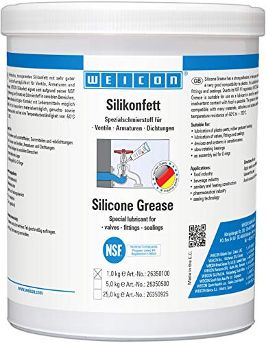 WEICON 26350100 Silikonfett 1 kg, Schmierstoff für Ventile, Armaturen und Dichtungen