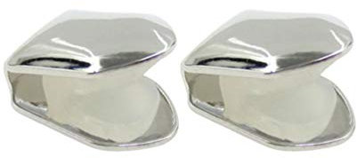 Healifty 2pcs vergoldet Silber Grill Hip Hop Top Zahn einzigen Grill Kappe für den Mund (Silber)
