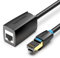 VENTION Cat8 Ethernet Extension Cable 1m Flat Ethernet Extender 40Gbps 2000MHz High Speed Network Lan RJ45 Male to Female Patch Cord Connector STP Network Cable for PC Switch Router