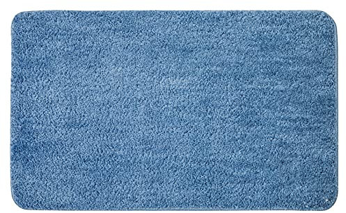 MIULEE Teppich Badematte Badezimmerteppich Bettvorleger rutschfest Badteppich Badvorleger Saugfähige Duschvorleger Waschbar Fussmatte für Wohnzimmer Schlafzimmer Badezimmer 60x90 cm Blau