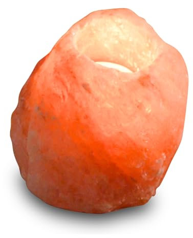 Zen'Light - Portacandele in cristallo di sale himalayano rock, 1 kg, cristallo di sale dell'Himalaya naturale, intagliato a mano, portacandele in materiale naturale di qualità, forma
