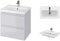 VBChome Badmöbel 60 cm Grau Waschbecken mit Unterschrank Waschtisch 2-Schubladen Moduo