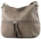 modamoda de T159 Damen Leder Umhängetasche Schultertasche Medium handmade in Italy, Farbe:Dunkeltaupe2021