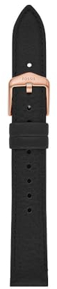 Fossil Uhrenband für Damen 16 mm LiteHide-Leder schwarz, S161097