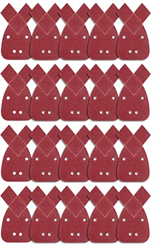 SIQUK 20 Pieces Mouse Sanding Pads 60 Grits Mouse Sander Sheets with Extra 2 Tips for Replacement Fit Black and Decker Detail Palm Sander