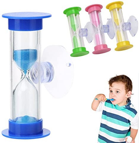 BIOSA Sablier à brosse à dents 2 min pour enfant, bleu, vert, rose, matériau ABS