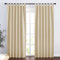 PONY DANCE Rideau Occultant Thermique Isolant Anti Chaud à Pattes pour Porte Entrée/Fenêtres Tissu Polyester Économie d'Énergie, L 140 x H 200 cm, Jaune Beige, 2 Pièces