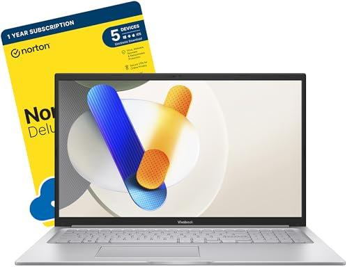 MESH Computers ASUS Vivobook 17 X1704VA 17.3-inch Laptop (Intel Core i3-1315U (13th Gen), 16 GB RAM, 512 GB SSD, Windows 11 Home) includes Free Norton 360 Deluxe Antivirus Software