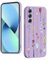 YUXING Silicone Cover per Samsung Galaxy A54 5G - Moda Modello Carino Custodia Design Sottile Slim Cover Antiurto, Antiscivolo Elegante, Protezione Totale (Flower,Purple)