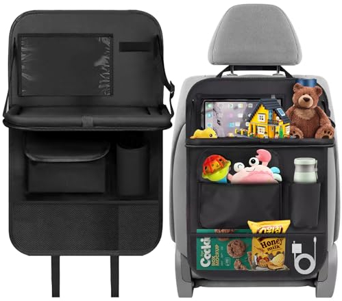 Pasdrucn 1 stück Autositzschoner Rückenlehne Kinder,Autositzschon Ruckenlehn,Schutz Autositz Rückenlehne Kinder,Auto Organizer,Mit 12 Zoll Ipad&Tablet Fach