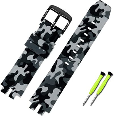 JUANZD Kompatibel Mit PROTREK PRW-6000/6100/3000/3100 PRG-300 Silikon Armband Armband Wasserdichte Bergsteigen männer Armband 24mm(Camouflage gray-BK)