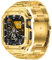 BAITEYOU Correa de reloj de acero inoxidable con funda compatible con Apple Watch Series 10 de 46 mm, correa resistente con cubierta protectora de metal para iWatch para hombres (dorado)