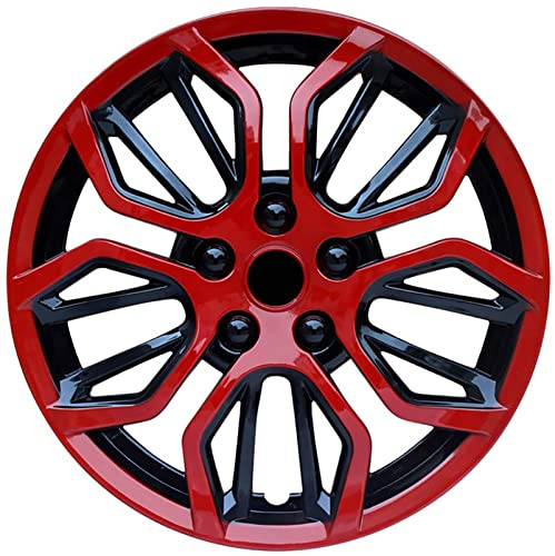 YFWOKSL Radkappen, Radkappen (4er-Set) Radkappen 14/15 Zoll Radkappen Felgenabdeckung - Autozubehör für Räder,Rot,15 Zoll