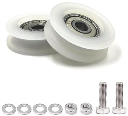 30mm Greenhouse Doors Wheels,Sliding Door Greenhouses Roller Wheel Kit,Replacement Glass Roller Kits accessories for Greenhouse Glass Home Shower Door Includes 2 Wheels 2 M6*22 Screws 4 6mm Spacers